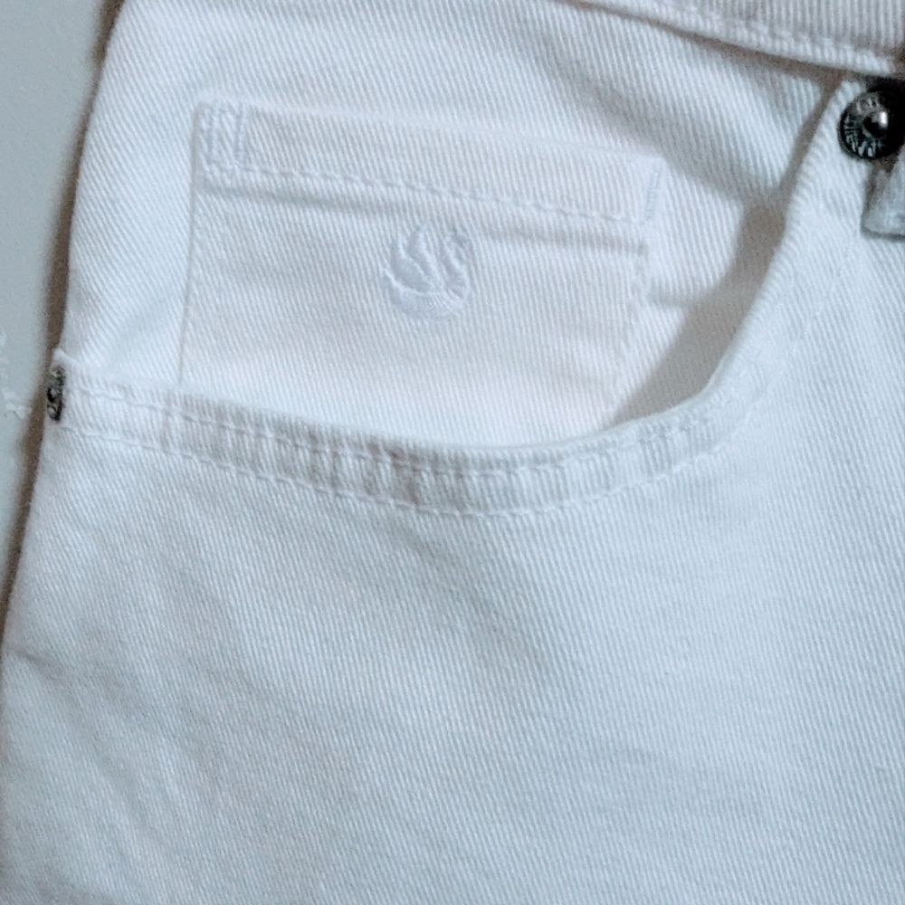 Gloria Vanderbilt womens White Jeans sz 14 short classic rise tapered leg w-201 - Picture 6 of 8